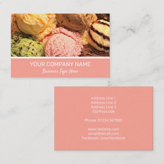 Carte de visite de glace (Devant / Derrière)