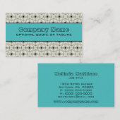 Carte de visite de Glam rétro, Turquoise (Devant / Derrière)