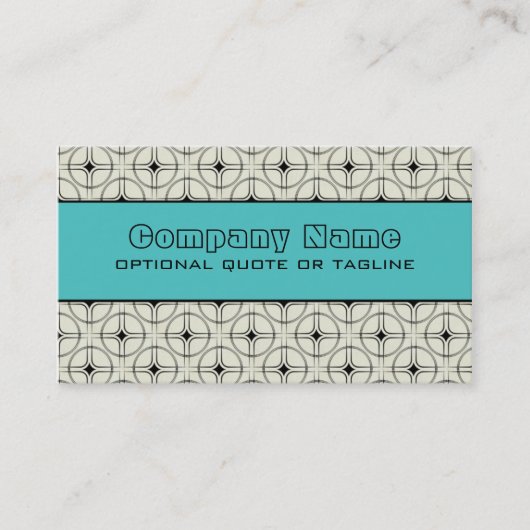 Carte de visite de Glam rétro, Turquoise (Devant)