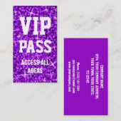 carte de visite de Glitz Purple 'VIP PASS' (Devant / Derrière)