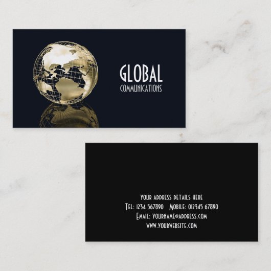 Carte de visite de globe (Devant / Derrière)