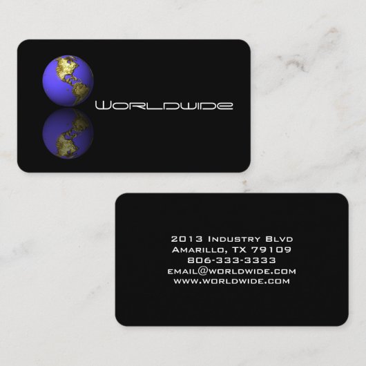 Carte de visite de globe (Devant / Derrière)