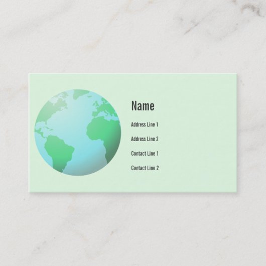 Carte de visite de globe de la terre (Devant)