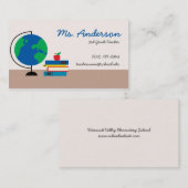 Carte de visite de globe de professeur (Devant / Derrière)