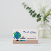 Carte de visite de globe de professeur (Debout devant)