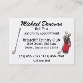 Carte de visite de golf - SRF (Dos)