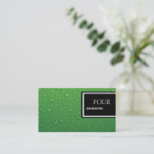 Carte de visite de gouttelettes d'eau verte (Debout devant)