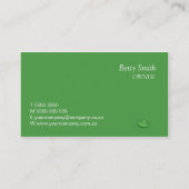 Carte de visite de gouttelettes d'eau verte (Dos)