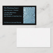 Carte de visite de gouttes d'eau du service de plo (Devant / Derrière)