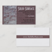 Carte de visite de granit et de marbre (Devant / Derrière)
