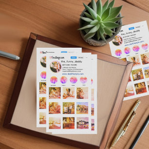 Carte de visite de grille photo Instagram