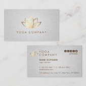 Carte de visite de gris d'instructeur de yoga de (Devant / Derrière)