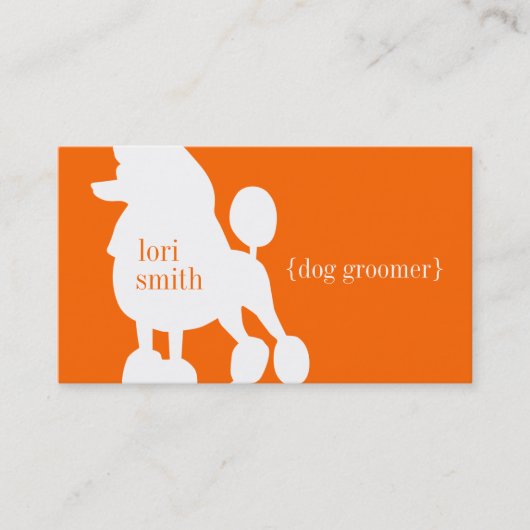Carte de visite de Groomer de chien de caniche (Devant)
