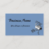 Carte de visite de grue bleue porcelaine chinoise (Dos)