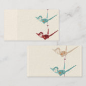 Carte de visite de grue Origami (Devant / Derrière)