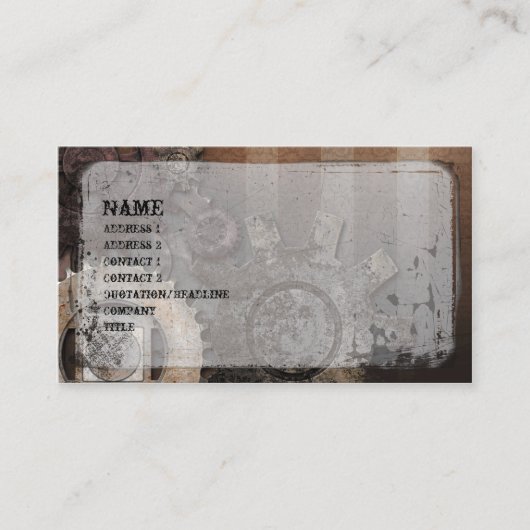 Carte de visite de grunge à vapeur (Devant)