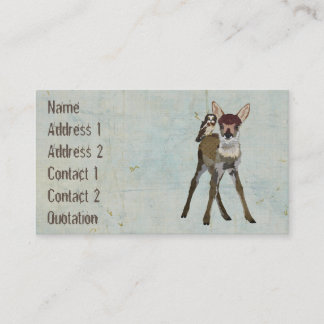 Carte de visite de grunge de faon et de hibou
