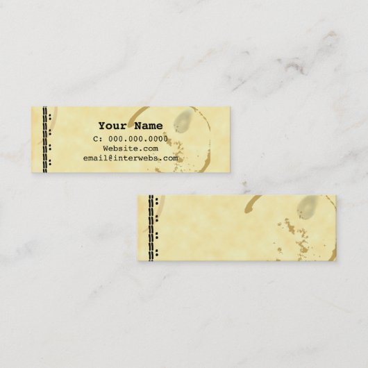 Carte de visite de Grunge de la machine à écrire à (Devant / Derrière)