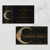 Carte de visite de grunge de lune d'or (Devant / Derrière)