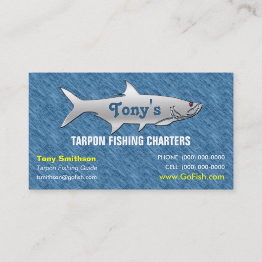 Carte de visite de guide de pêche de tarpon (Devant)