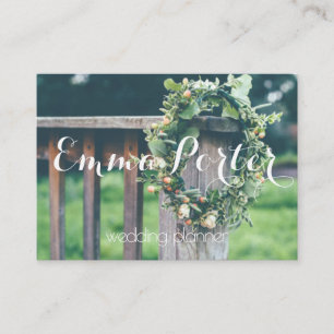 carte de visite de guirlande de vert de wedding