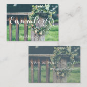 carte de visite de guirlande de vert de wedding (Devant / Derrière)