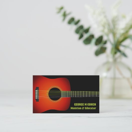 Carte de visite de guitare de musique (Debout devant)