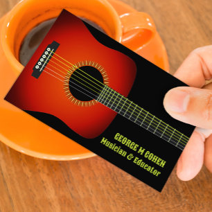 Carte de visite de guitare de musique
