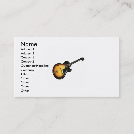Carte de visite de guitare électrique (Devant)