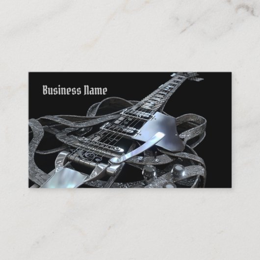 Carte de visite de guitare électrique de gris (Devant)