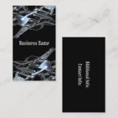 Carte de visite de guitare électrique gris argent  (Devant / Derrière)