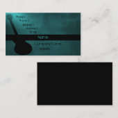 Carte de visite de guitare noire, Turquoise (Devant / Derrière)