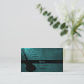 Carte de visite de guitare noire, Turquoise (Debout devant)