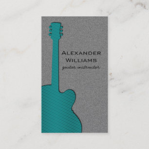 Carte de visite de guitare rayé, Turquoise