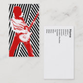 Carte de visite "de guitariste rouge" (Devant / Derrière)