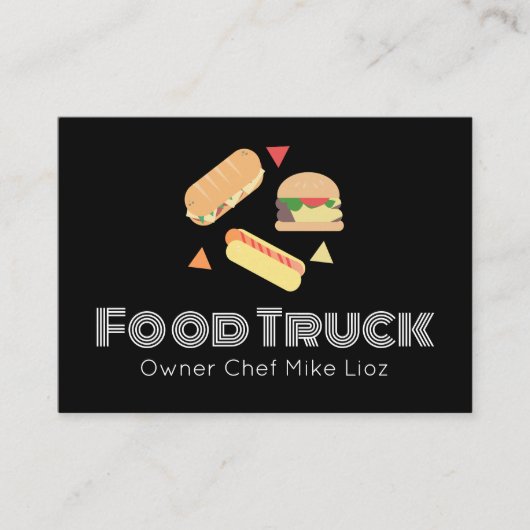 Carte de visite de hamburger du propriétaire du ca (Devant)
