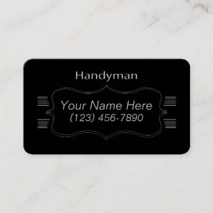 Carte de visite de handyman noir et gris classique