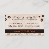 Carte de visite de haricots de la maison de café (Dos)