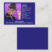 Carte de visite de Headshot de lueur de bleu royal (Devant / Derrière)