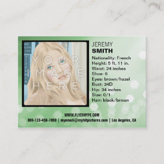 Carte de visite de Headshot de lueur de vert