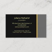 Carte de visite de herboriste de tournesol (Dos)