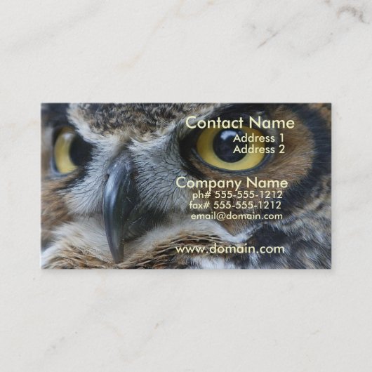 Carte de visite de hibou (Devant)