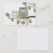 Carte de visite de hibou d'arbre de polka (Devant / Derrière)