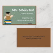 Carte de visite de hibou de professeur (Devant / Derrière)