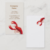 Carte de visite de homard (Devant / Derrière)