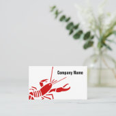 Carte de visite de homard rouge | modèle de fruits (Debout devant)
