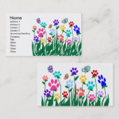 Carte de visite de jardin d'empreinte de patte (Devant / Derrière)