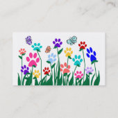 Carte de visite de jardin d'empreinte de patte (Dos)