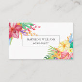 Carte de visite de jardin fleuri tropical (Devant)