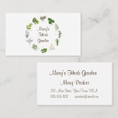 Carte de visite de jardin Herbe Personnalisé (Devant / Derrière)